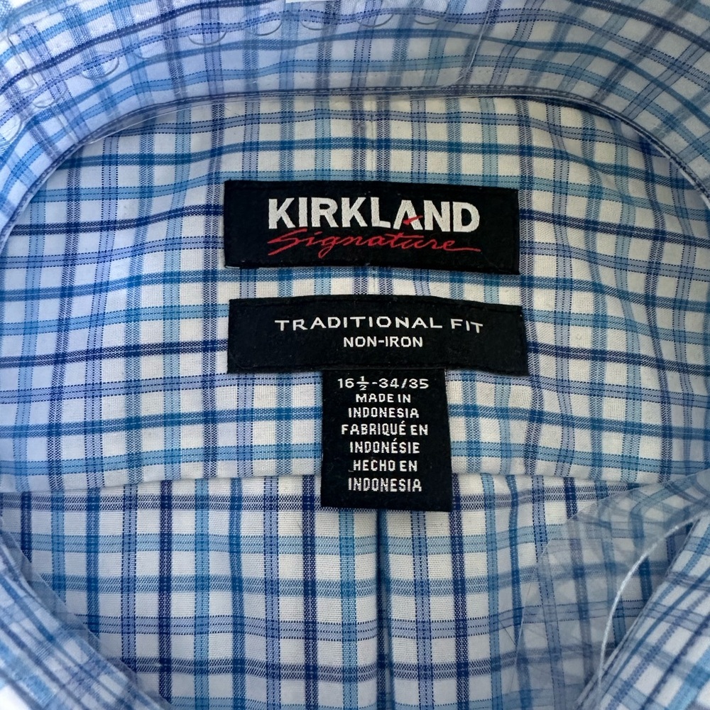 Kirkland Signature MENS plaid collared shirt